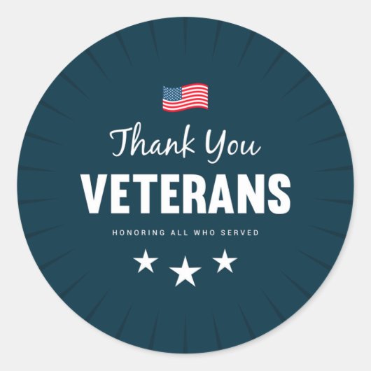 Sticker Rond honorer tous ceux qui ont servi (Devant)