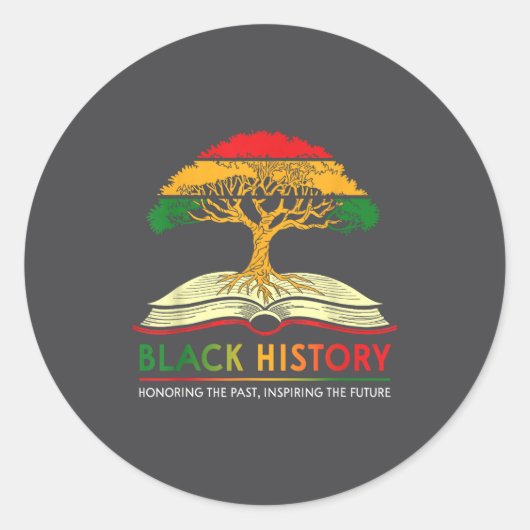 Sticker Rond Honoring Past Insring Future Men Women Black Histo (Devant)