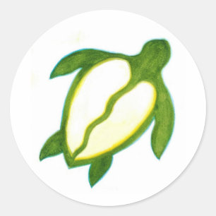 Sticker Rond Honu hawaïen