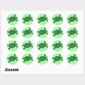Sticker Rond Honu hawaïen (tortue de mer) (Feuille)