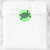 Sticker Rond Honu hawaïen (tortue de mer) (Sac)
