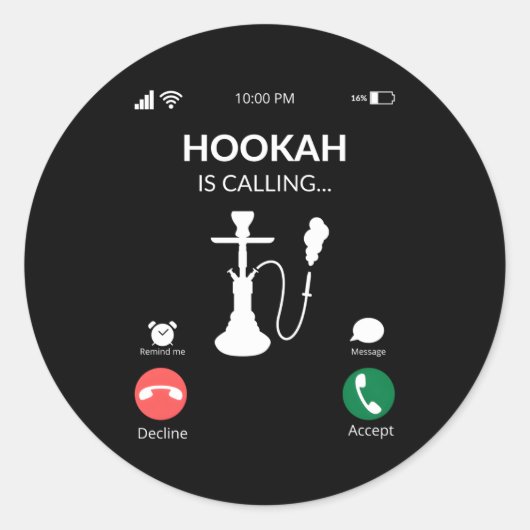 Sticker Rond Hookah Appelle Shihsa Hookah (Devant)