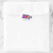 Sticker Rond HOOKED FOR LIFE Multi-Color (Sac)