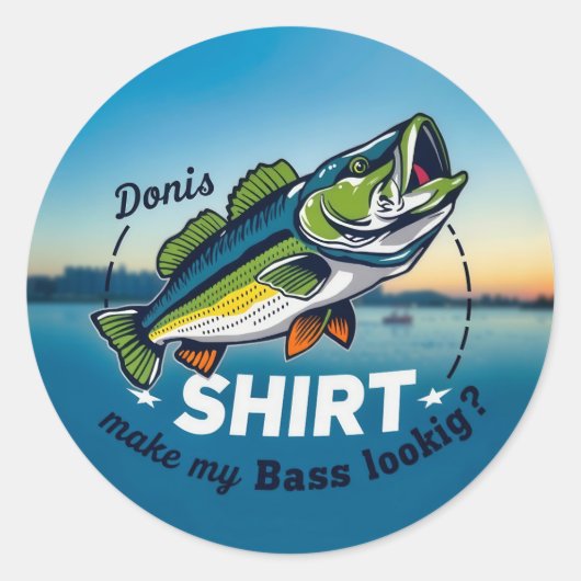 Sticker Rond Hooked on Style: Donis' Bass Fishing Adventure (Devant)
