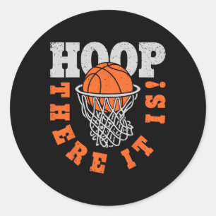 Sticker Rond Hoop Là C'Est Le Joueur De Basketball Amusant Gif