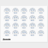 Sticker Rond Hooray Sip Sip Confetti en Argent Bleu (Feuille)
