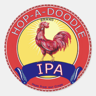Sticker Rond Hop a Doodle IPA Beer
