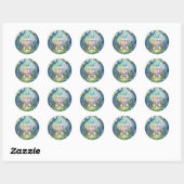 Sticker Rond Hop On Over Birthday Party (Feuille)