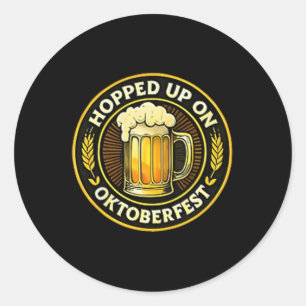 Sticker Rond Hop Up On Funky German Festival Beer Lover