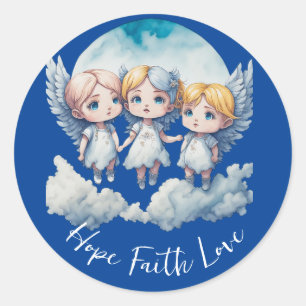Sticker Rond Hope Faith Love