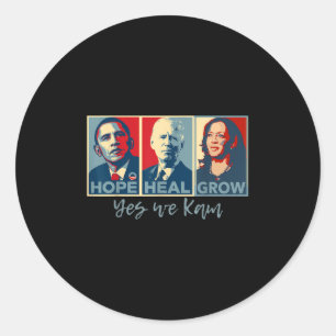 Sticker Rond Hope Heal Grow Obama Joe Biden Kamala Harris 2024
