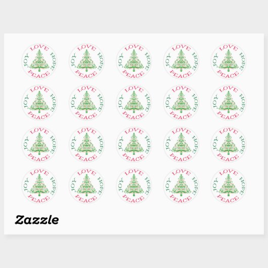 Sticker Rond Hope Holiday Tree (Feuille)