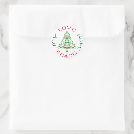 Sticker Rond Hope Holiday Tree (Sac)