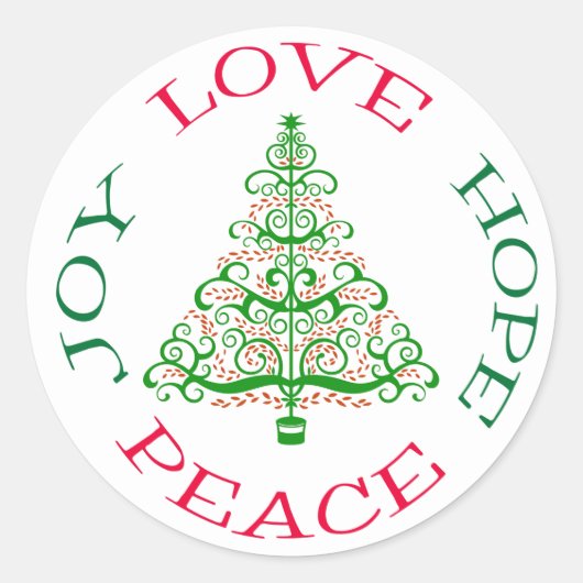 Sticker Rond Hope Holiday Tree (Devant)