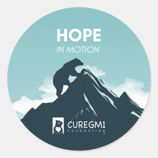 Sticker Rond Hope in Motion for GM1 Gangliosidosis (Devant)