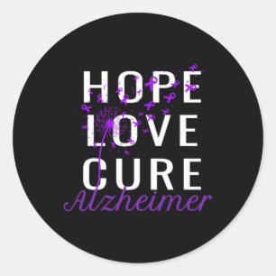 Sticker Rond Hope Love Cure Heimerheimer Maladie Sensibilisatio