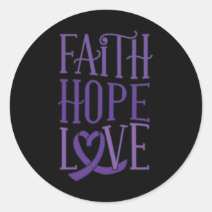 Sticker Rond Hope Love - Fibromyalgia Sensibilisation Support P
