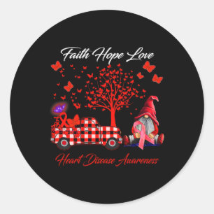 Sticker Rond Hope Love Heart Disease Awareness Dons