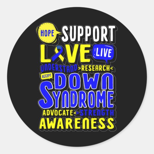 Sticker Rond Hope Love World Down Syndrome Day Femmes Enfants (Devant)