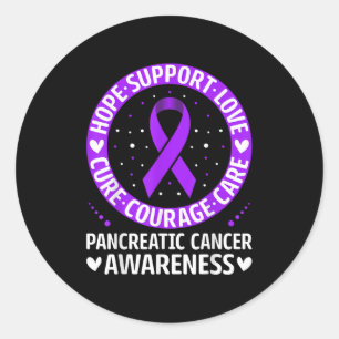 Sticker Rond Hope Support Love Pancreatic Cancer Sensibilisatio