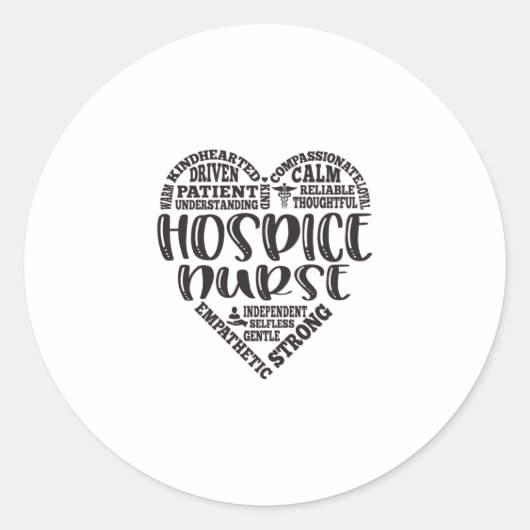 Sticker Rond Hôpital, infirmière d'hospice, rn cna (Devant)