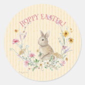 Sticker Rond Hoppy Easter Bunny Wildflower Floral Envelope Seal (Devant)