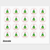 Sticker Rond Hoppy Holidays Père Noël Frog (Feuille)