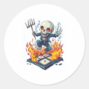 Sticker Rond Hopscotch de l'enfer - Drôle crâne démon