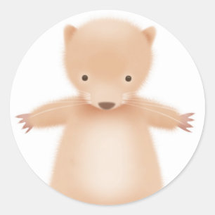 Sticker Rond Horace le hamster - blanc