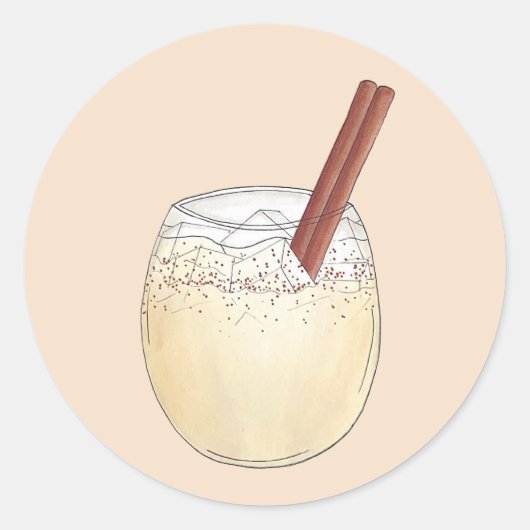 Sticker Rond Horchata Orxata Mexican Spanish Beverage Drink (Devant)