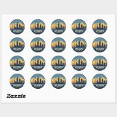 Sticker Rond Horizon d'Atlanta Géorgie (Feuille)