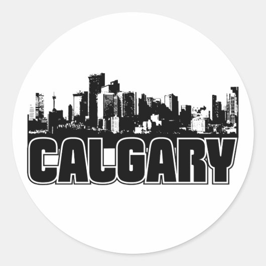 Sticker Rond Horizon de Calgary (Devant)