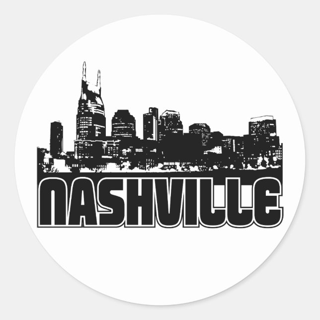 Sticker Rond Horizon de Nashville (Devant)