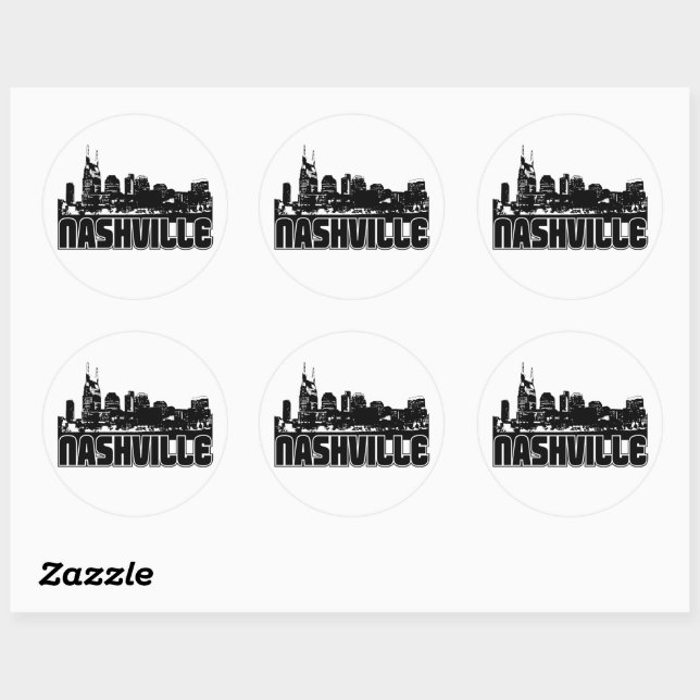 Sticker Rond Horizon de Nashville (Feuille)