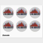 Sticker Rond Horizon de New York City (Feuille)