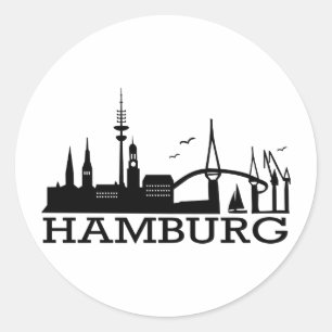 Sticker Rond Horizon Hambourg