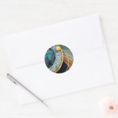 Sticker Rond Horloge astronomique et zodiaque de Prague (Enveloppe)