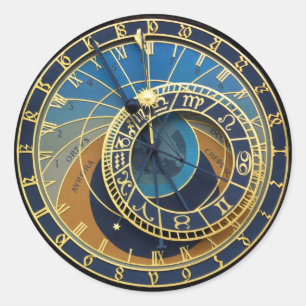 Sticker Rond Horloge astronomique - Prague Orloj