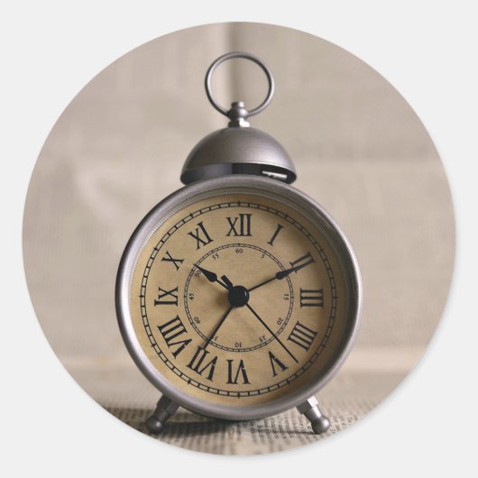Sticker Rond Horloge d'alarme avec chiffres romains (Devant)