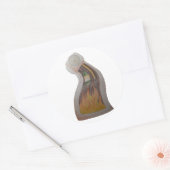 Sticker Rond Horloge déroutée en feu (Enveloppe)