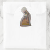 Sticker Rond Horloge déroutée en feu (Sac)