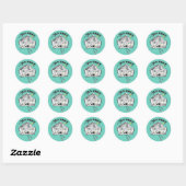 Sticker Rond Horloge heure Ska (Feuille)