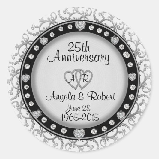 Sticker Rond Horloge personnalisée d'anniversaire (Devant)