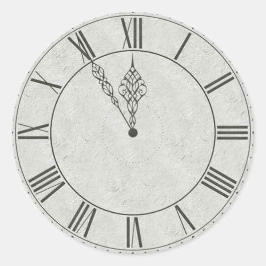 Sticker Rond Horloge romaine Face B&W (Devant)