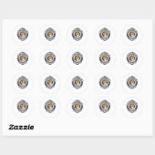 Sticker Rond Horloge Temps Chat Chat Graphique Tee Art - Horlog (Feuille)