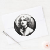 Sticker Rond Horreur gothique Vampire vintage (Enveloppe)
