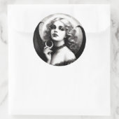 Sticker Rond Horreur gothique Vampire vintage (Sac)