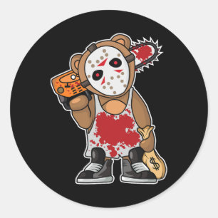 Sticker Rond Horreur Monster Lazy Costume Halloween Drôle