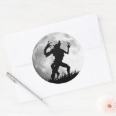 Sticker Rond Horreur Werewolf Pleine lune Transformation - Cool (Enveloppe)