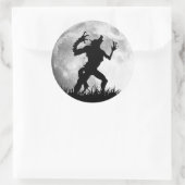Sticker Rond Horreur Werewolf Pleine lune Transformation - Cool (Sac)